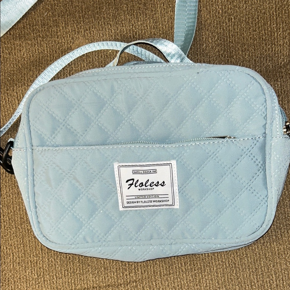 CAmill Emma Sky Blue Quilted Crossbody Bag never used